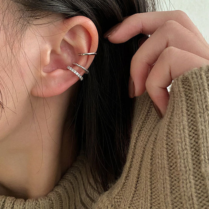 Brincos de cartilagem falsos não perfurantes para mulheres, algemas de orelha sem perfurante, joias elegantes, presentes, 2022
