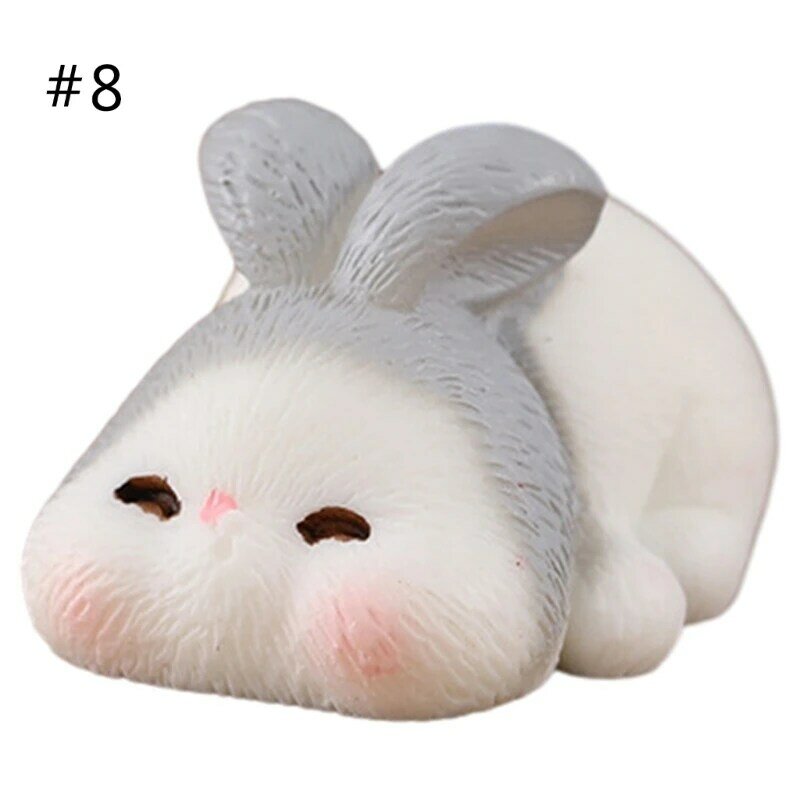 Y1UU น่ารักอีสเตอร์กระต่ายตุ๊กตา Miniatures ตัวเลขสัตว์หัตถกรรมสำหรับเทศกาล