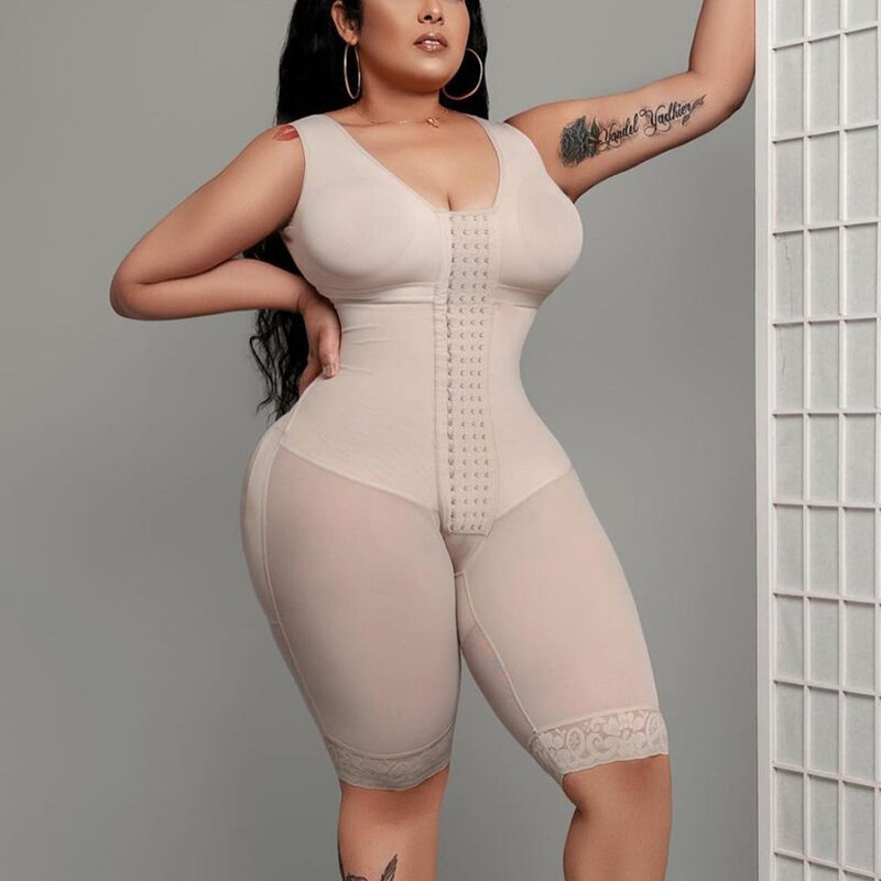 Fajas Kolombia berkualitas tinggi wanita 4-payudara sabuk Bra pembentuk renda celana pendek pelangsing Bodyshaper pakaian rumah wanita