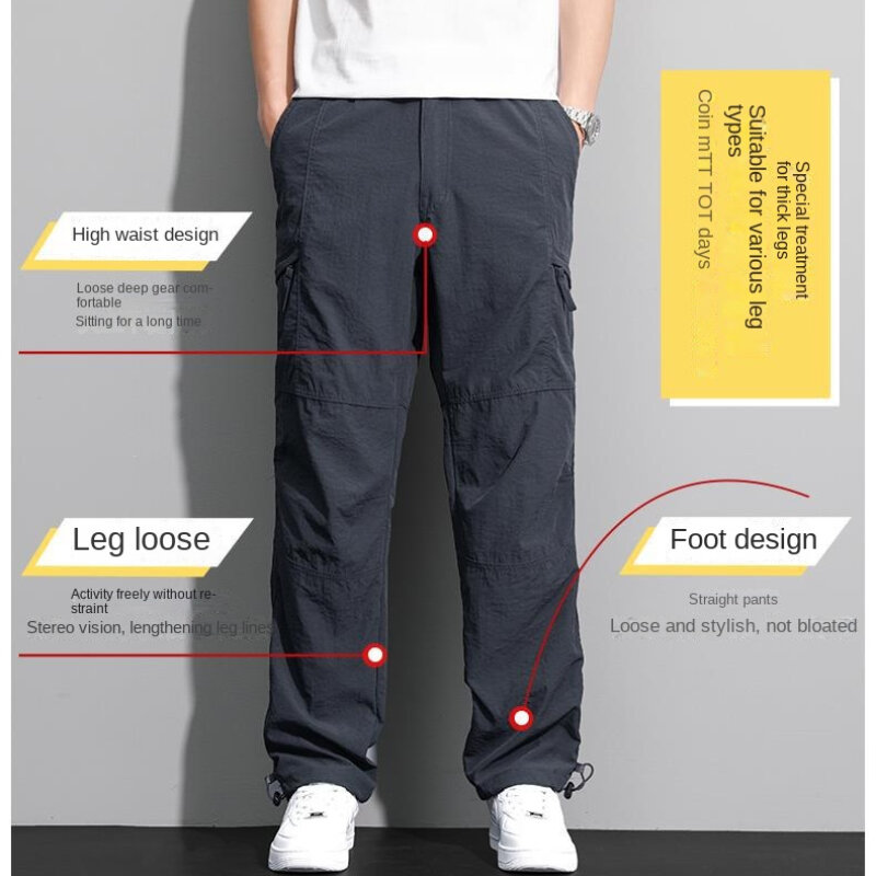 Outdoor Tactical Pants Men Thin Breathable Quick-drying Multi-pocket Trousers+Fleece Windproof Waterproof Cargo Pants Unisex 6XL
