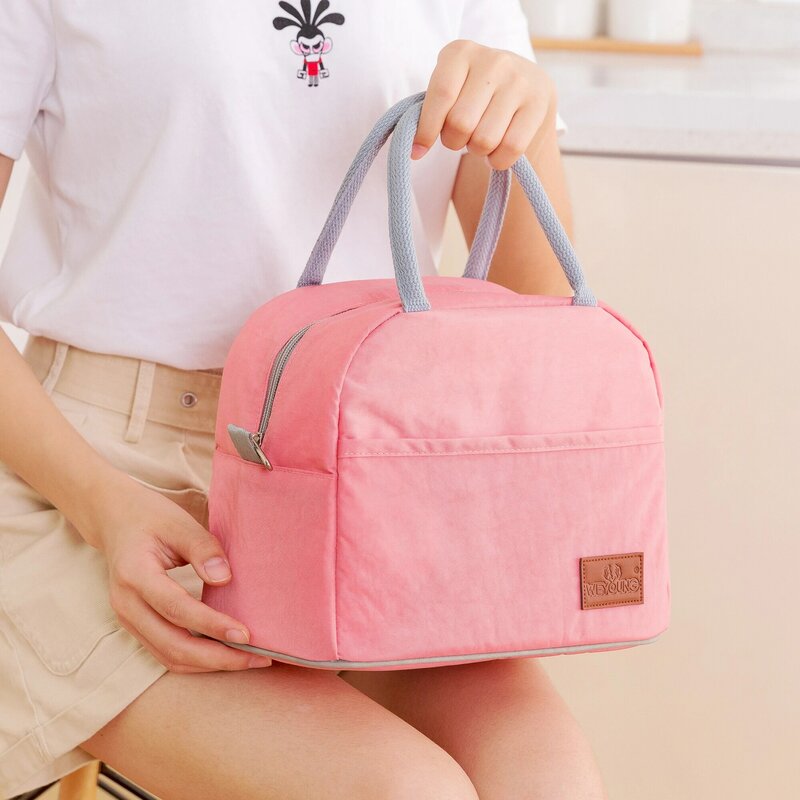Portable Oxford Tote Work Lunch Bag Thermal Insulated Lunch Box Cooler Handbag Bento Pouch Dinner Container Food Storage Bag