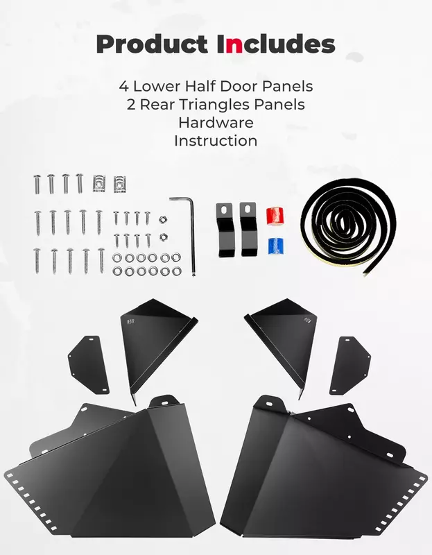 for CF-MOTO ZForce 500, 800 Trail, 800 EX, 1000 2014-2023 Aluminum Lower Half Door Combination Lower Door Panels Insert