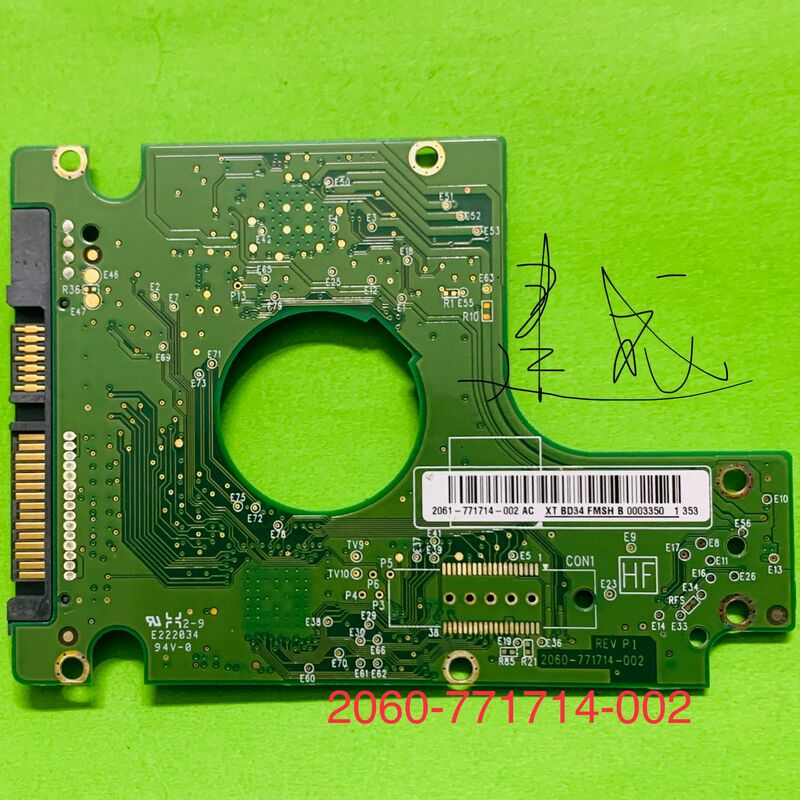 Western Digital HDD PCB logic board /2060-771714-002 REV P1 , 2060 771714 002 / 2061-771714-002 / WD2500BEVT,WD3200BVVT