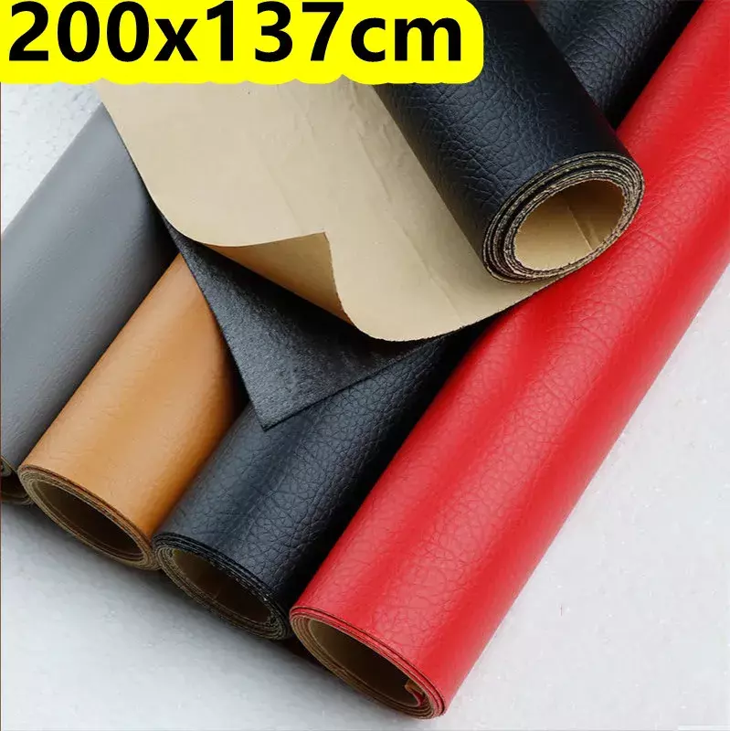 100/200x137cm PU Leather Self Adhesive Fix Subsidies Simulation Skin Back Since The Sticky Rubber Patch Leather Sofa Fabrics
