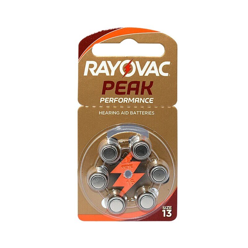 60 PCS batterie per apparecchi acustici Rayovac Peak A13 13A 13 P13 PR48 apparecchi acustici batteria ad aria di zinco A13