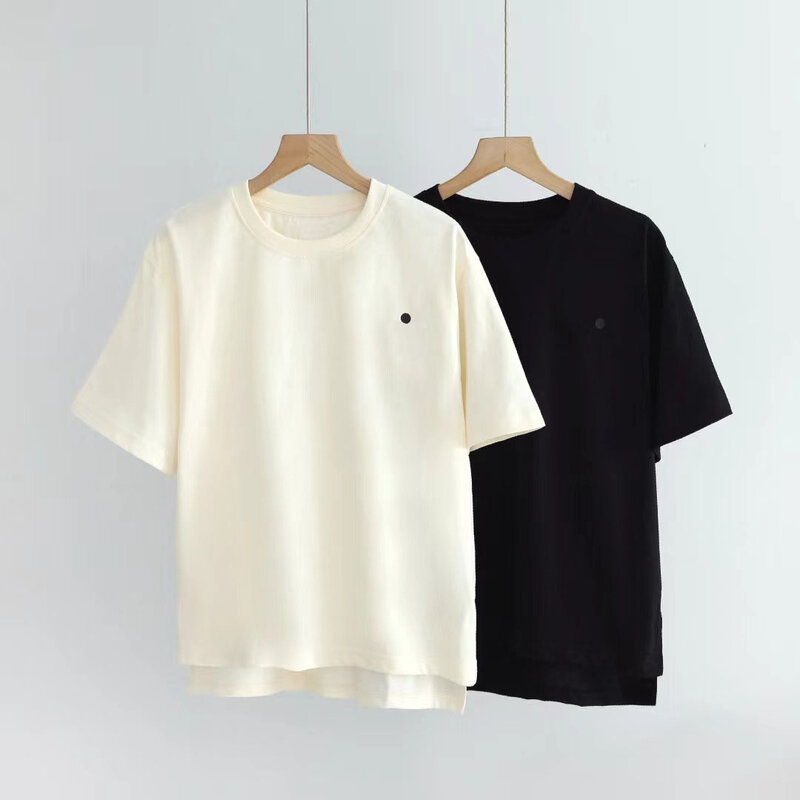 2024 여름 패션 코튼 반팔 라운드넥 루즈핏 티셔츠, 캐주얼 티셔츠
