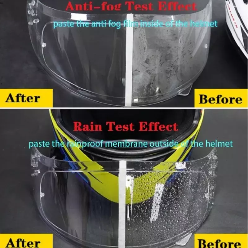 Pellicola antiappannamento per casco moto universale e pellicola antipioggia pellicola adesiva per rivestimento Nano accessori per casco