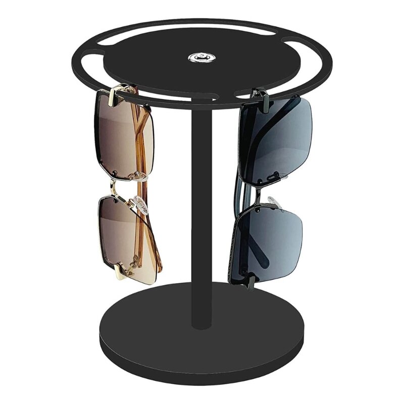 360 ° obrotowa uchwyt na okulary przeciwsłoneczne akrylowa z 3 szczelinami i solidną podstawą stojak do ekspozycji okularów stojaka stojak wystawowy na okulary stojak do ekspozycji okularów stojaka
