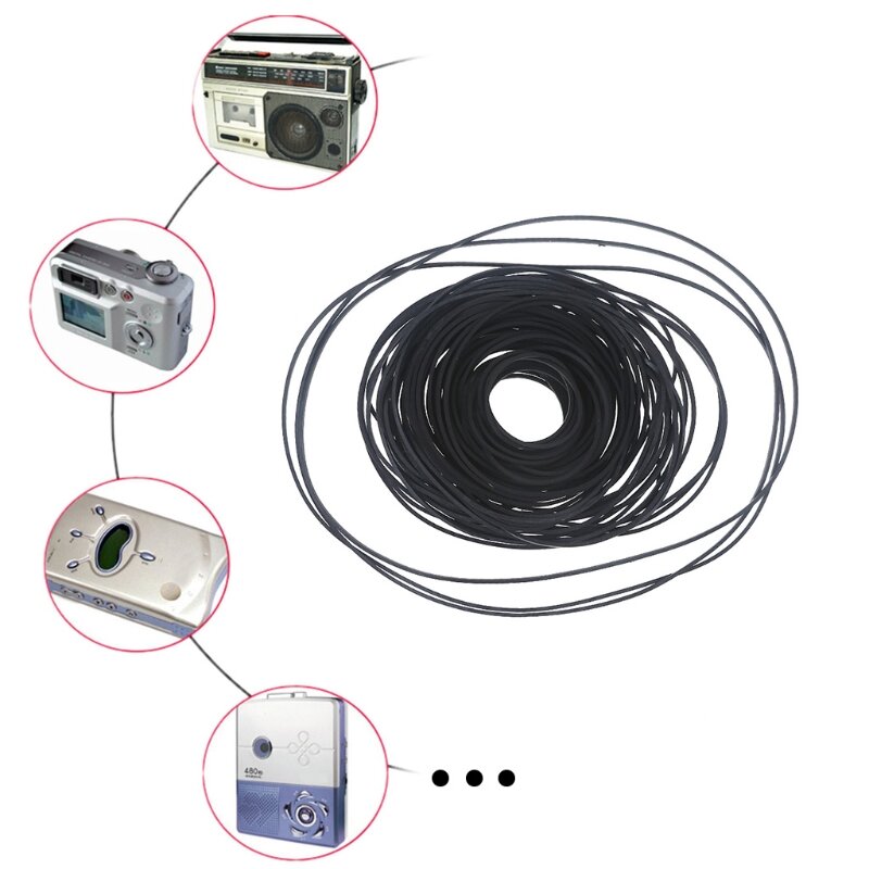 カセットレコーダー用ユニバーサルミックス交換用ゴムCD DVDラバーベルト,ターンテーブル,マルチストラップカセット,カセット,30-120パック