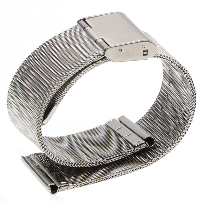Универсальный Браслет «Миланская петля», сменный Серебристый браслет из нержавеющей стали для умных часов, 12 14 16 18 20 мм 22 мм 24 мм