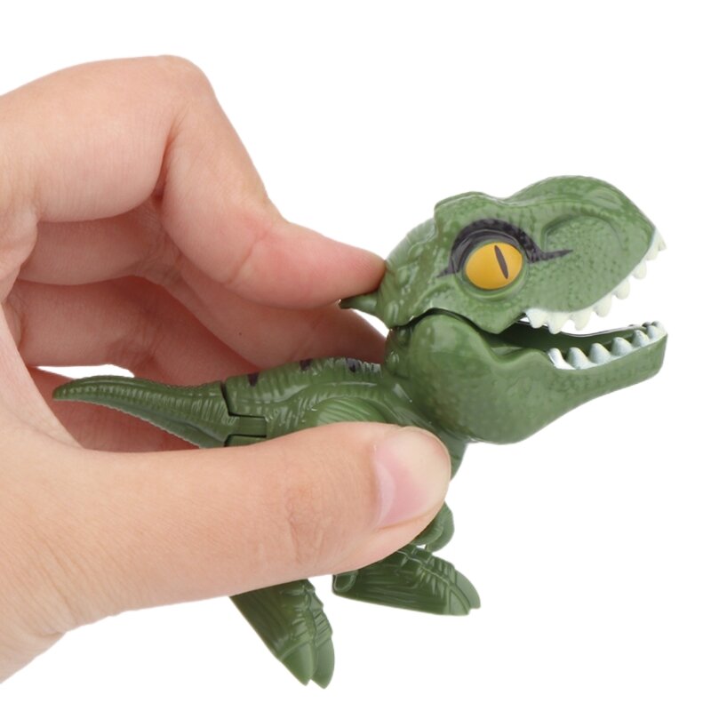 تماثيل الديناصورات ذات الاصبع الجوراسي نموذج تيرانوصور لعب للاطفال الاصابع الإبداعية عض الديناصورات لعبة تفاعلية هدية للأولاد