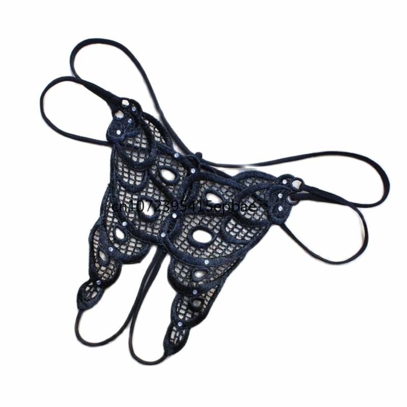 Sexy Panties Water-soluble Flower Hollowed Out Women's Thong Embroidered Sexy Buttock Lifting Lace Lace Low Waist Transparent