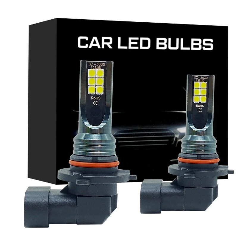 LED 자동차 안개등 전구 헤드라이트, H11 H8, H9 H4 H7 H1 9005 HB3 9006 HB4 H16JP 운전 주행등, 6500K 12V, 2 개