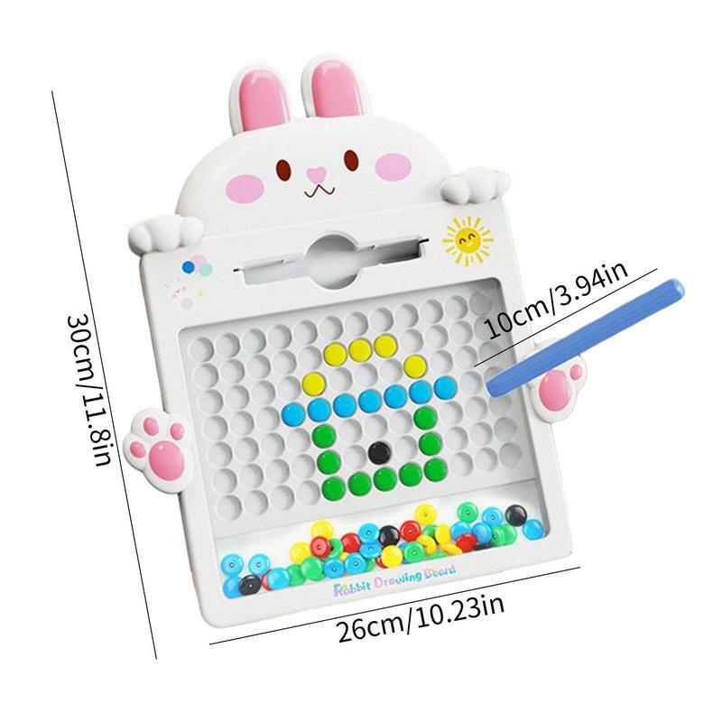 Магнитная доска для рисования в форме кролика с магнитной ручкой, доска для раннего обучения для письма, игровой набор, магнитный планшет с бусинами для детей