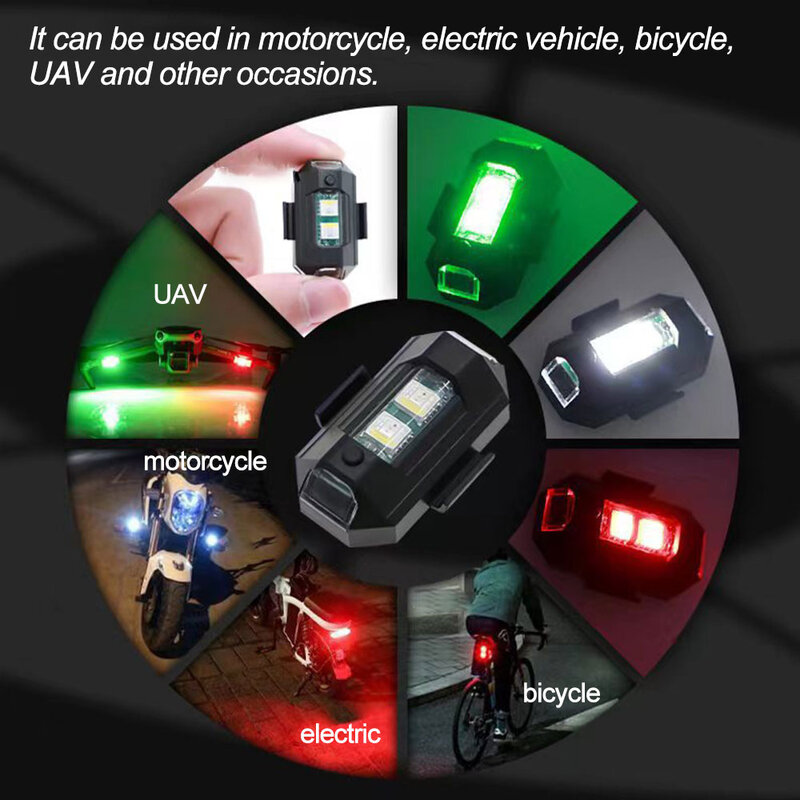 Multi-functional Bike Rear Lamp Mini Cycling Tailight LED Bicycle Warning Flashing Lamp Night Safety Riding Running Light