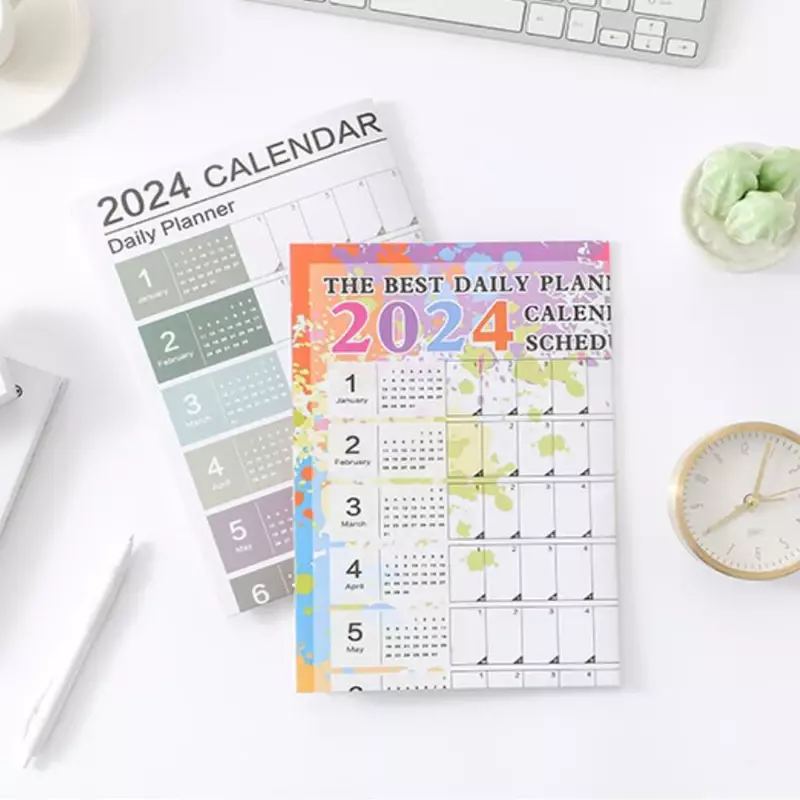 2024 arkusz kalendarz planer duża ściana kalendarz Kawaii Do zrobienia z listą rocznych planów planowania harmonogramów materiałów biurowych organizatora