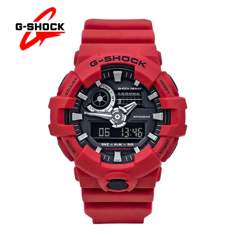 G-SHOCK-Relógio quartzo casual masculino, relógios multifuncionais, esporte ao ar livre, à prova de choque, display LED, pulseira de resina branca, moda