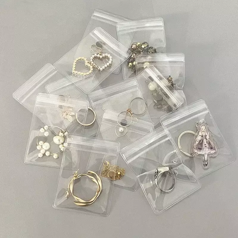 10/20/30/50pcs Jewelry Organizer Pouch Bags Transparent PVC Anti-Oxidation Earring Pendant Necklace Bracelet Storage Holder Bags