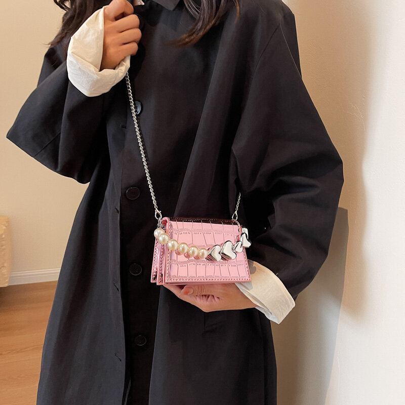 Mini bolso cruzado con patrón de piedra para mujer, dorado y plateado de cuero bolso de mano, monedero de moda, bolso para teléfono, bolso cruzado de diseñador para niña