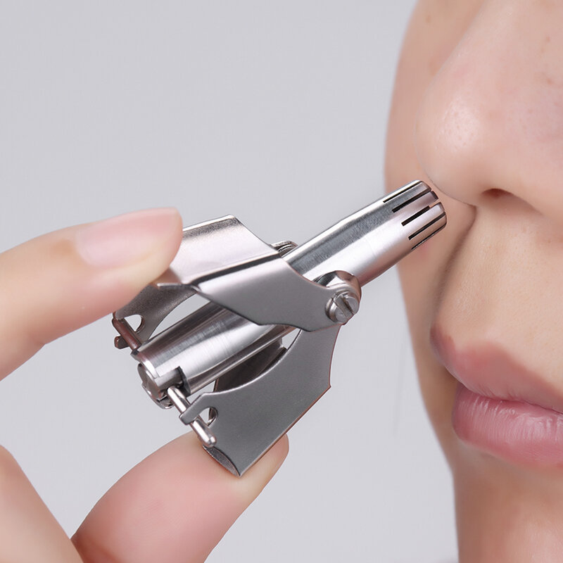 Nose Trimmer for Men Stainless Steel Trimmer for Nose Vibrissa Razor Shaver Washable Portable Nose Ear Hair Trimmer