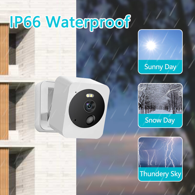 Câmera de segurança doméstica sem fio interior, Tuya Smart, AI Human Detect, Vigilância CCTV, à prova d'água, Mini WiFi, IP, 5MP