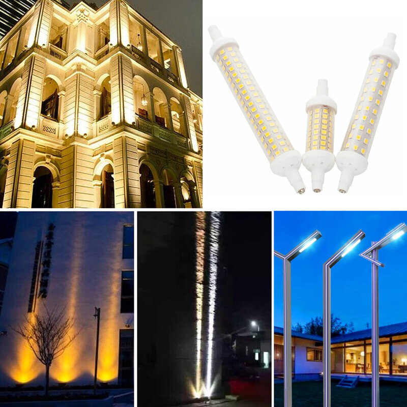 Lâmpada led de holofote regulável r7s, smd 2835, 78mm, 118mm, 135mm, 10w, 15w, 20w, 220v, economia de energia, substituição de luz de halogênio