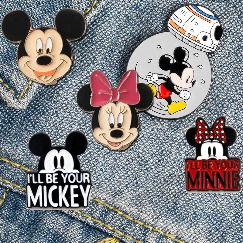 Mickey Minnie Maus Anstecknadeln für Rucksack Emaille Pin Broschen für Frauen Kinder Abzeichen Disney Cartoon Schmuck Kleidung Zubehör