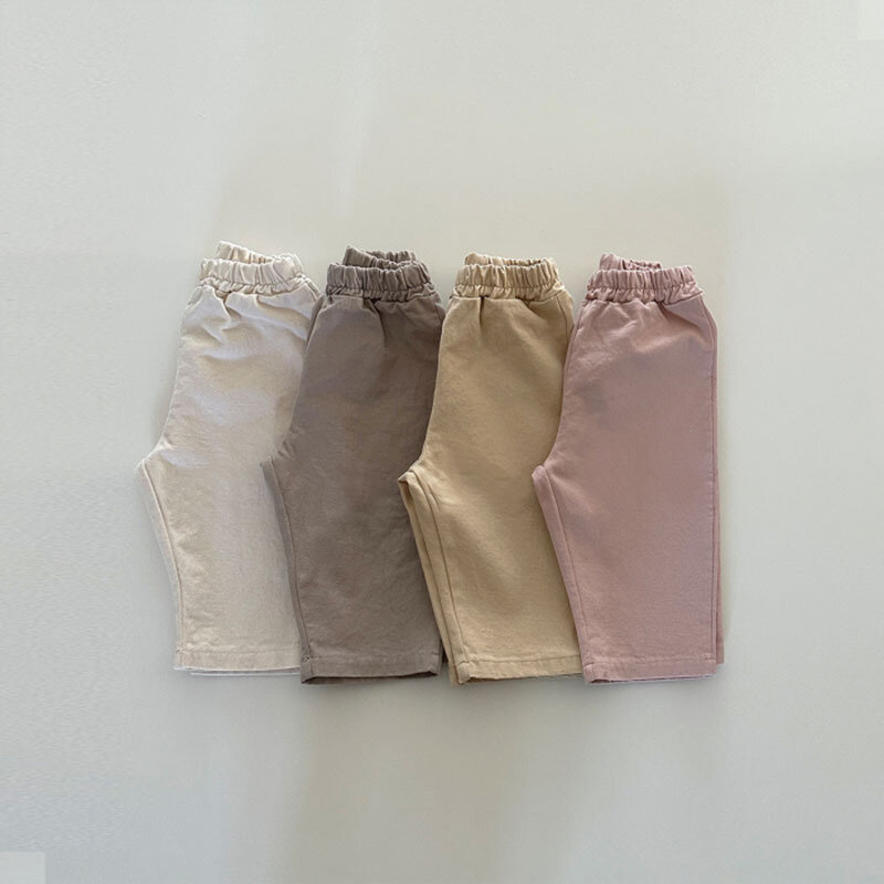 Celana Kasual Bayi Baru Musim Panas 2023 Celana Panjang Longgar Bayi Solid Celana Balita Katun Tipis Celana Harem Anak Laki-laki Perempuan Baju Anak-anak