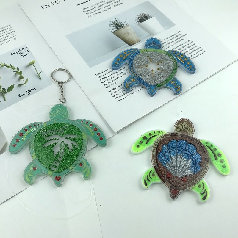 DIY for Turtle Keychain Silicone Epoxy Mold DIY Ornaments Pendant Jewelry Crafting Mould for Valentine Love Gift