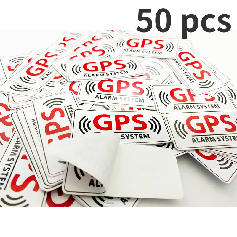 50 Pieces Gps Alarm Systtm Water Proof CAR STICKER Personality, Sun Protection Car Stickers Cover Scratches Cool, Stylish, Parts