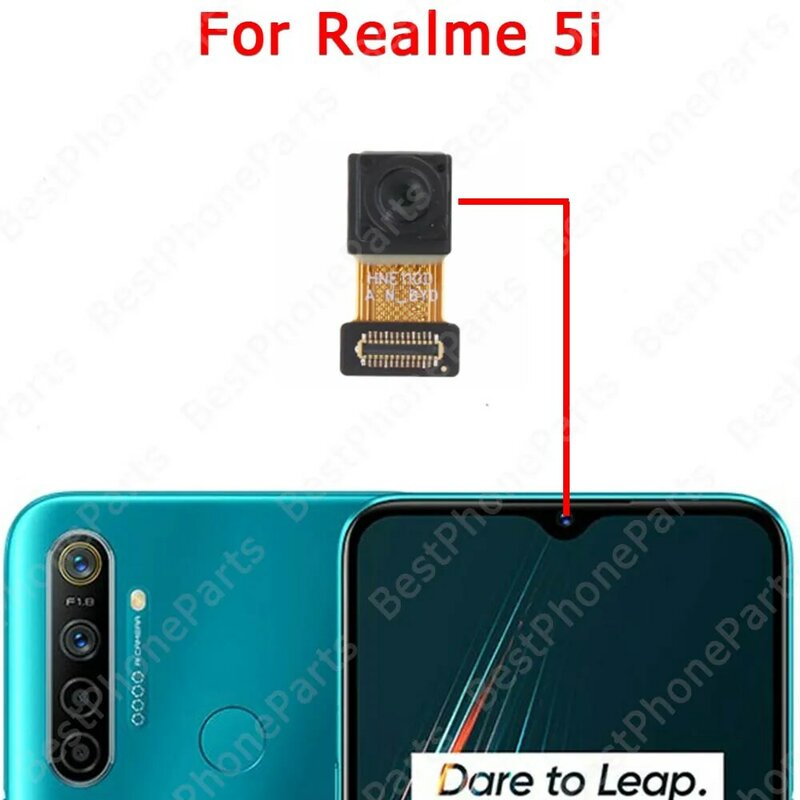 Kamera Selfie menghadap ke belakang besar, suku cadang pengganti kabel Flex modul kamera depan tampilan belakang untuk Realme 5 Pro 5i 5Pro