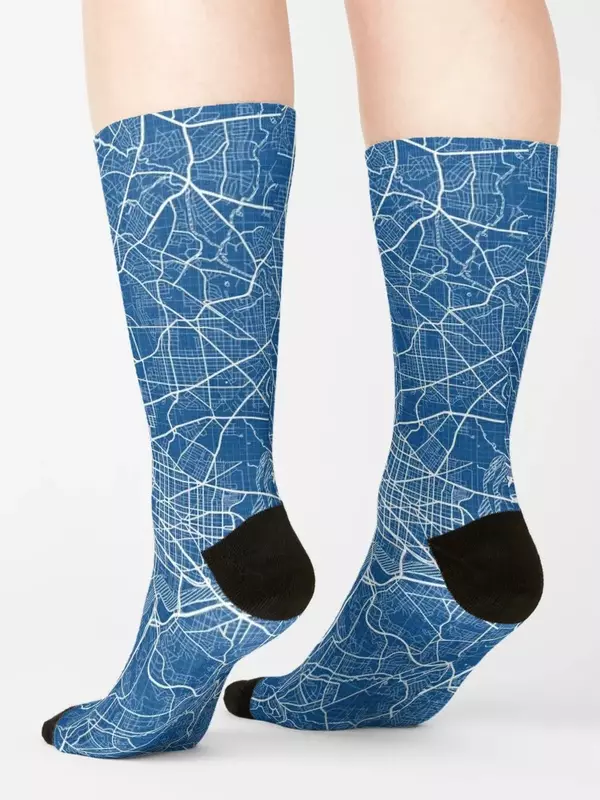 D. c. Antiskid Soccer Socks Set para Meninas, Mapa da Cidade dos Estados Unidos, Blueprint Meias, Homens