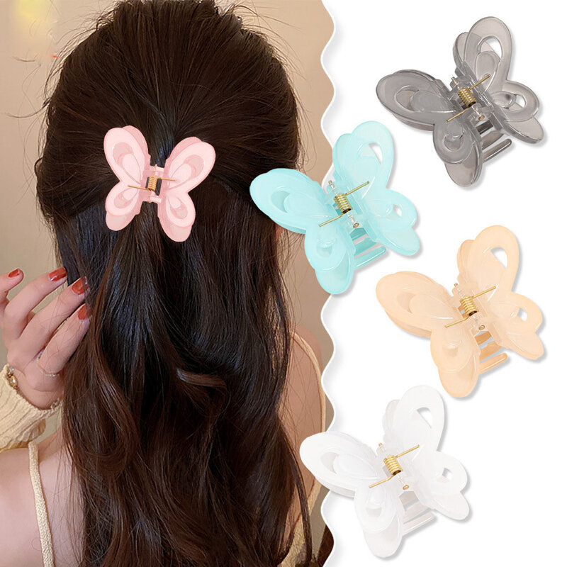 Pinzas para el pelo de doble ala para niña y mujer, accesorio para el cabello con forma de mariposa, tocado elegante y bonito, 2023