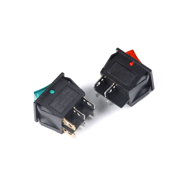 Interruptor de alimentación doble TIPO balancín, lámpara doble dúplex, 16A, 250V, 20A, 125V, 4/6 Pines, 2/3 velocidades, negro, rojo, verde, con LED, KCD6, KCD8