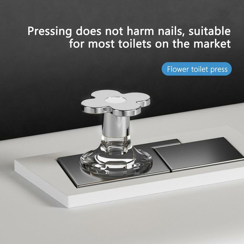 Toilet Push Button  Press Button Drawer Handle Adhesive Waterproof Water Tank Button  Smooth Flower Shaped Flush Replacement