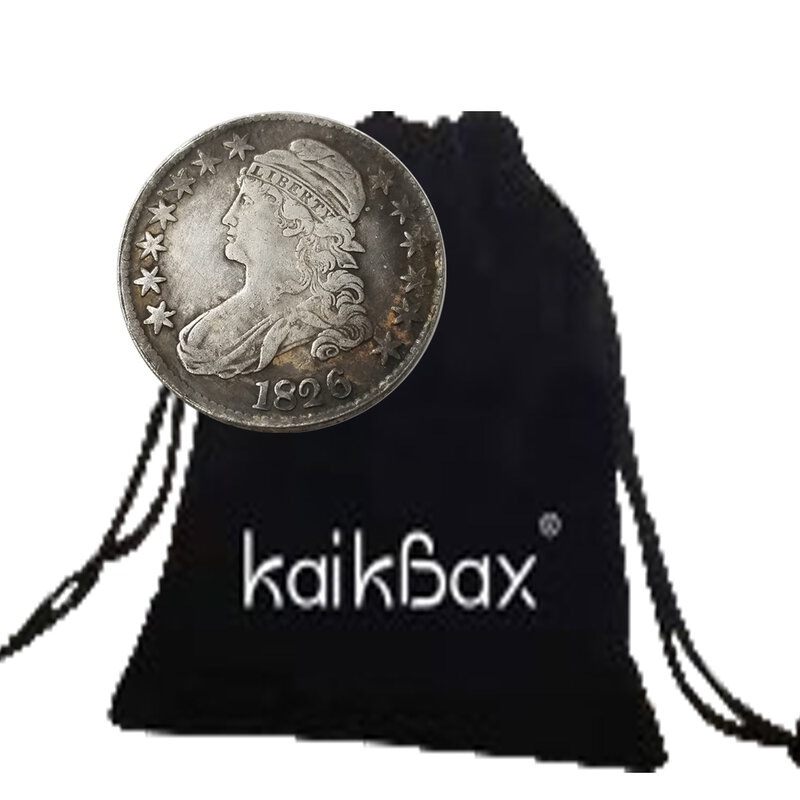 럭셔리 1826 미국 자유 하프 달러, 재미있는 커플 아트 동전, 나이트 클럽 결정 동전, 행운을 기념하는 포켓 동전, 선물 가방