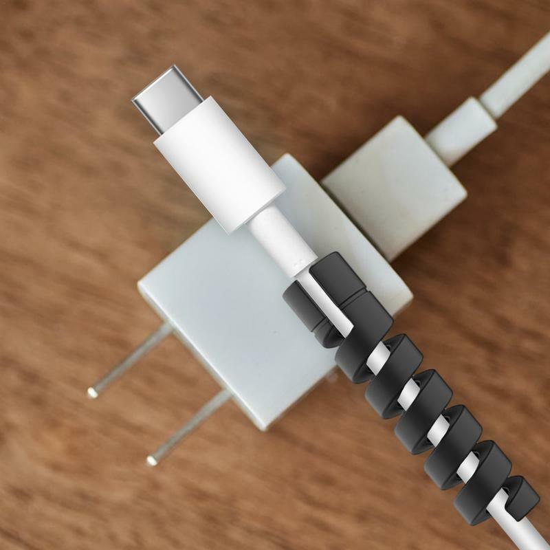 Charger Protectors 6pcs Spiral Wire Protector Cable Wrap Protective Charger Cable Saver Cartoon Spiral Cord Line Saver