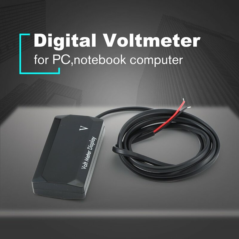 Voltímetro Digital con pantalla LED, Panel medidor de voltaje, Detector de voltaje, 12V, para motocicletas y coches