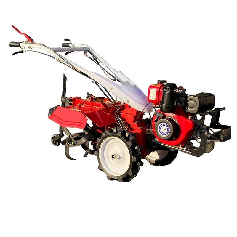 Cultivador rotativo potente de 12 caballos de fuerza, micro labranza diésel, tractor pequeño, zanjadora de tierra, máquina de labranza