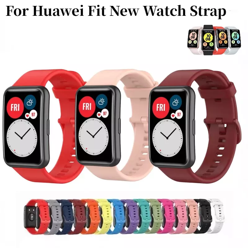 Siliconen Band Voor Huawei Horloge Fit Originele Smartwatch Armband Beschermhoes Voor Huawei Horloge Fit Nieuwe Band Correa