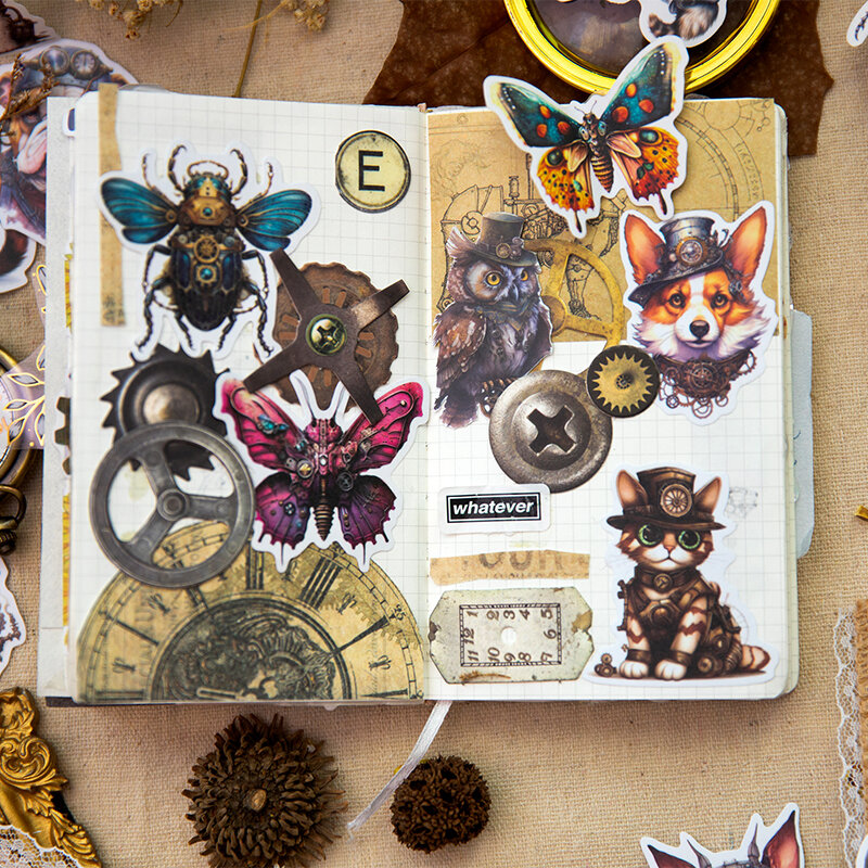 12packs/LOT Mechanical ecology series markers photo album decoration paper masking washi sticker