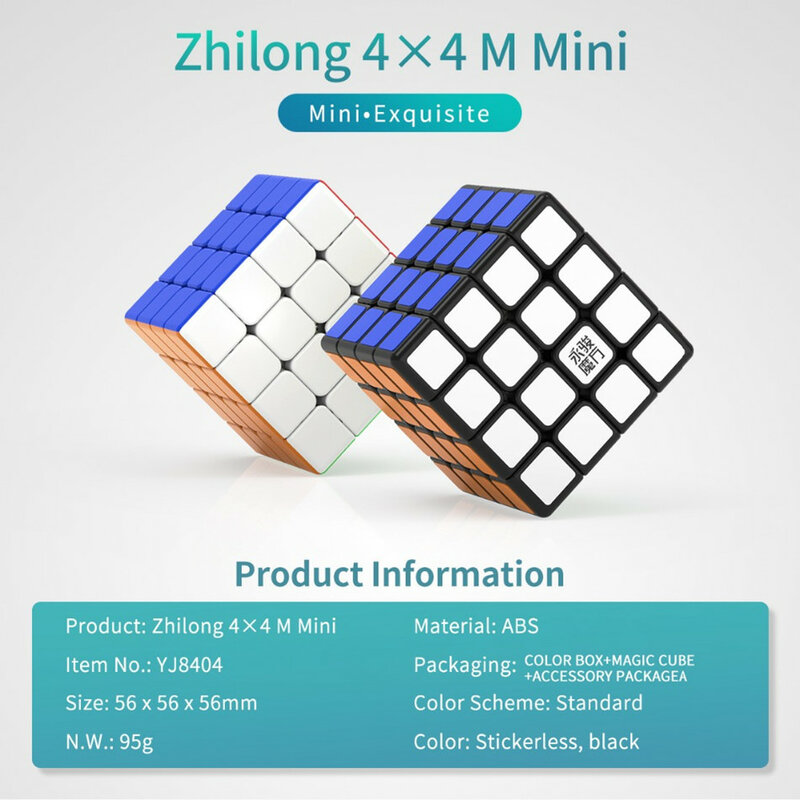 YJ Zhilong Mini 3X3 M 4X4 M 5X5 M Kubus Kecepatan Magnetik Ukuran Kecil YongJun Zhilong 3 M 4 M 5 M Mainan Gelisah Teka-teki Cubo Magico