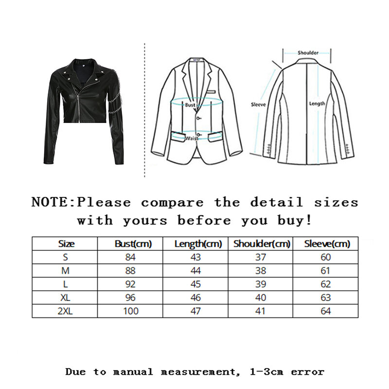 Vangull-chaquetas de piel sintética para mujer, abrigo de manga larga con cadena, con cremallera, prendas de vestir exteriores