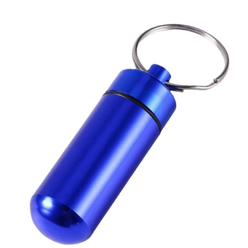 Mini Draagbare Metal Case Sleutelhanger Outdoor Pocket Pillendoosje Container Voeren Fles Case Gehoorbescherming Oordopjes Doos