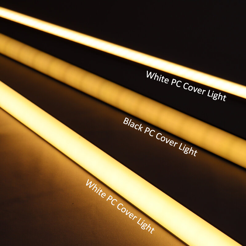 Profilé en aluminium pour barre de bande LED, angle en forme de U, V et W, support de canal de lampe, couvercle blanc et noir, 0.5m par pièce, 5050, 2835, 2-35 pièces par lot