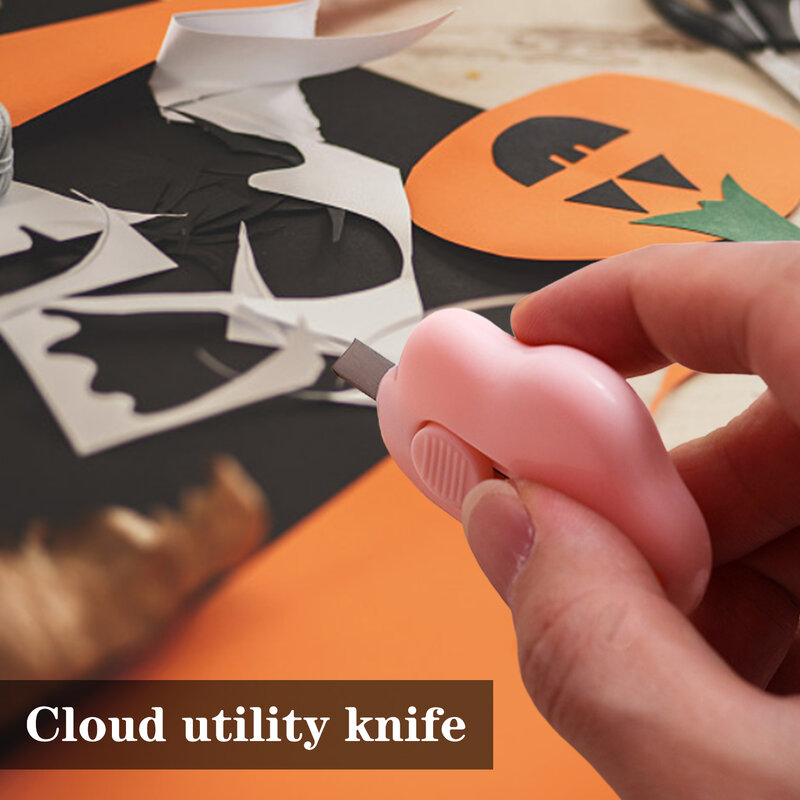 Office Mini Box Cutter Cute Cloud Portable Utility Paper Cutter Retractable Small Letter Opener Razor School Office Supplies