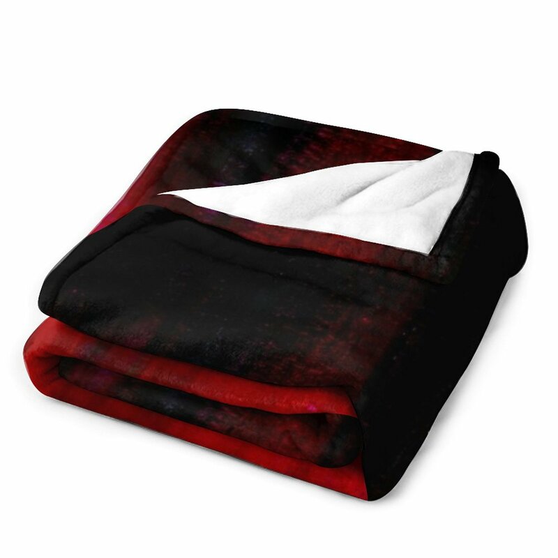 ผ้าห่มผ้าปูเตียงแบบแอบสแตรกผ้าห่มขนปุยคอสเพลย์อะนิเมะสำหรับฤดูร้อนสีแดงและสีดำ