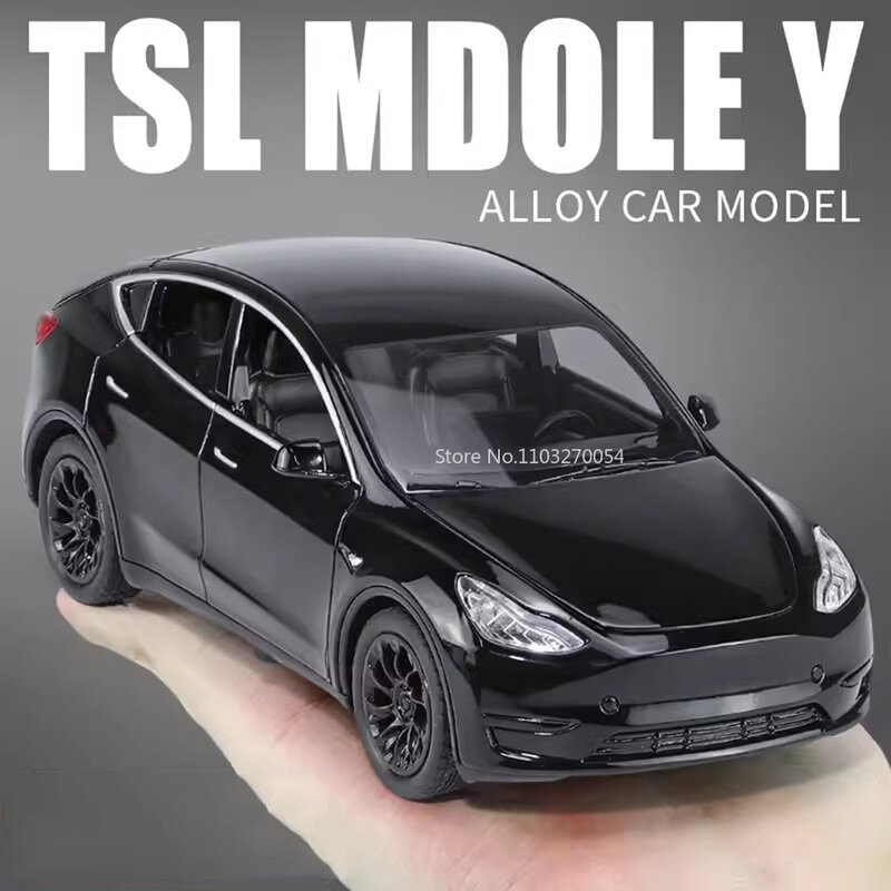 MODEL mobil logam paduan SUV, dekorasi kendaraan simulasi mainan logam diecast MODEL Tesla MODEL Y SUV 1/32 untuk hadiah Natal Anak laki-laki
