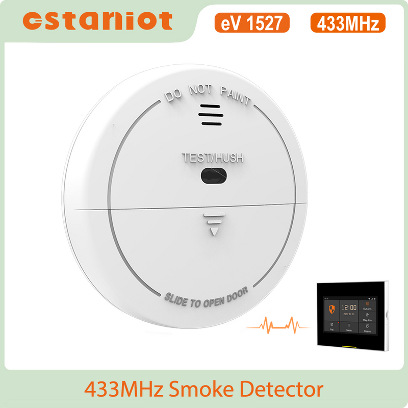 Ostaniot Detector de humo inalámbrico Sensor de alarma contra incendios 433MHz Tuya Protección contra incendios Sistema de seguridad para el hogar de alto decibelio Bomberos