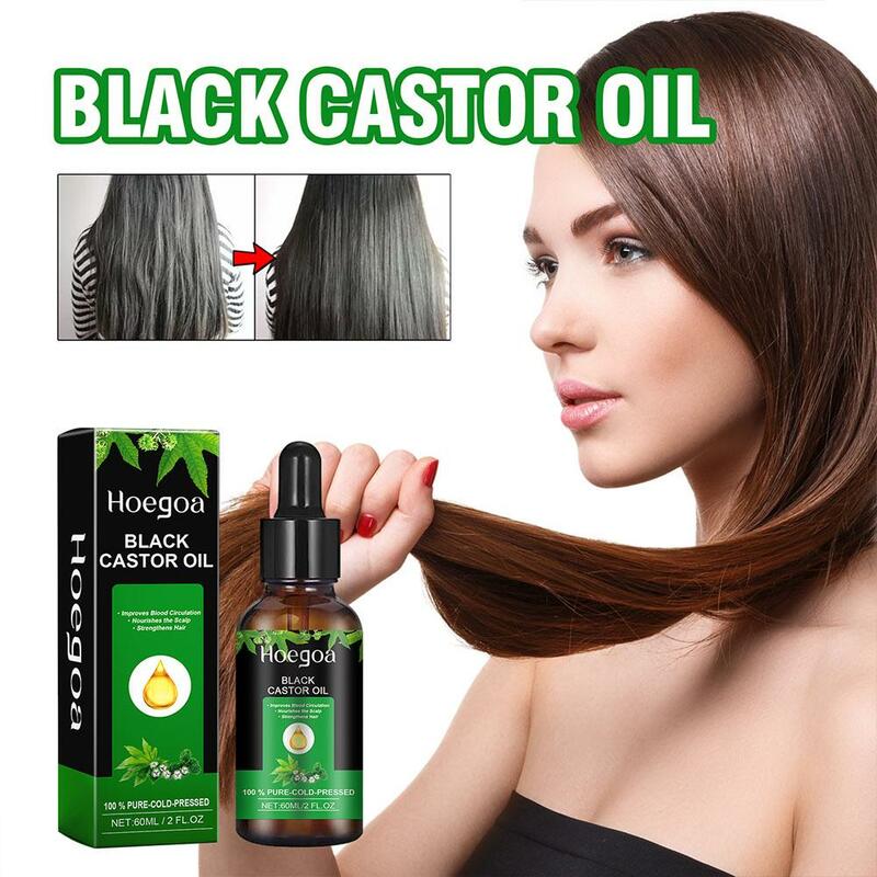 L'olio di ricino nero biologico promuove la perdita di capelli riparazione del sopracciglio capelli nutrire ciglia liquide prevenzione rinforzenin V6J4